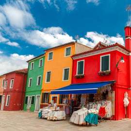 Passeio de barco de luxo em Murano e Burano